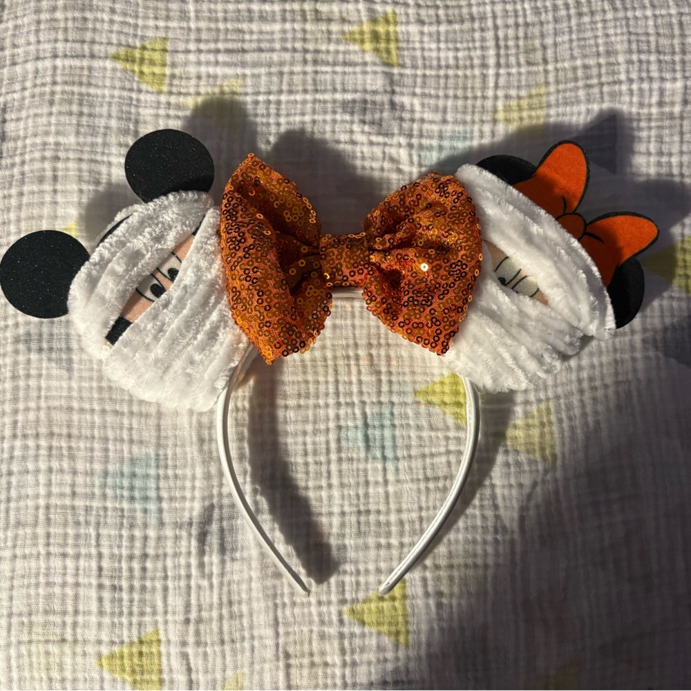 Mickey Mouse Halloween Headband with Orange Bow